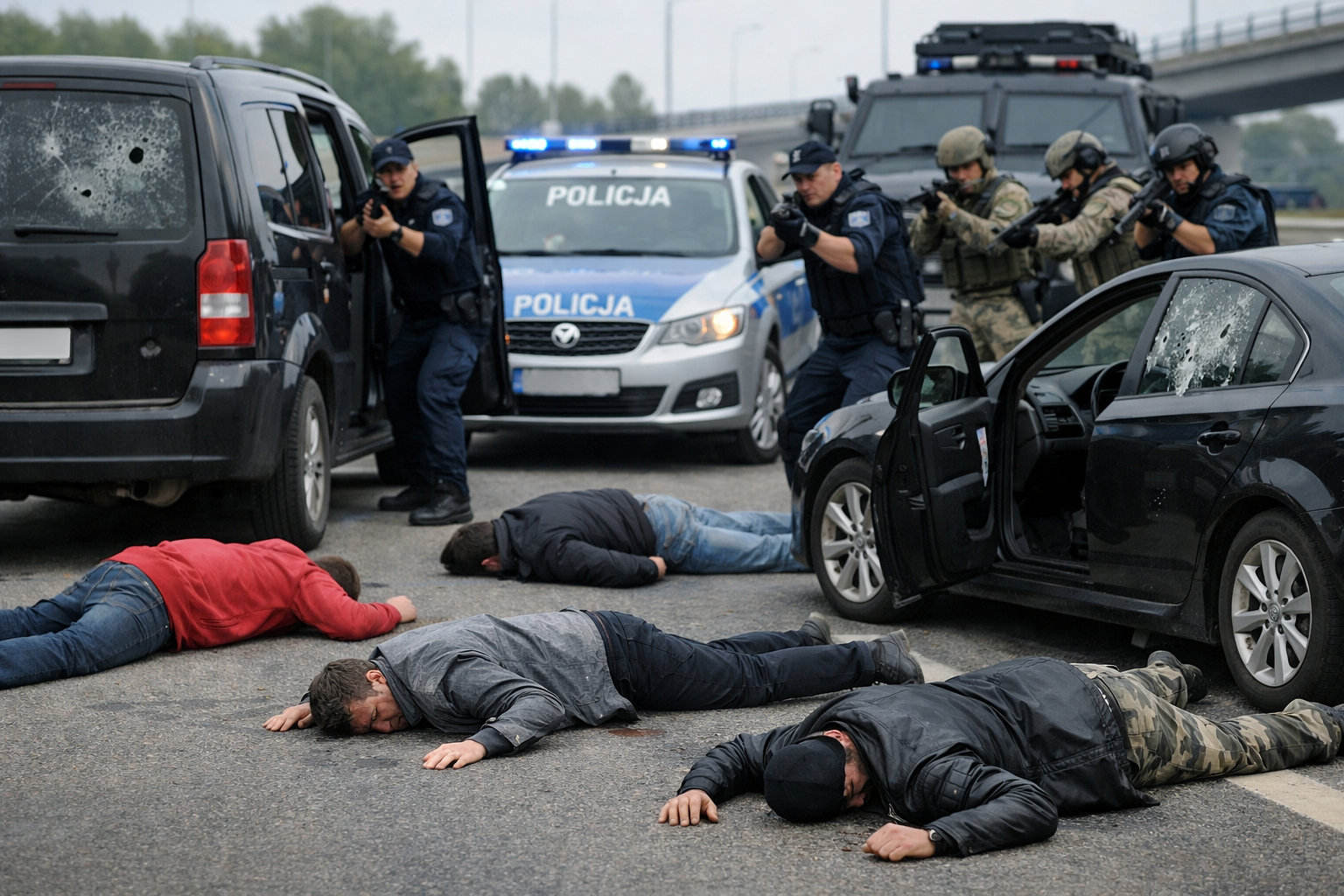 Pościg Hawks zakończony strzelaninią - trzej porywacze zabici