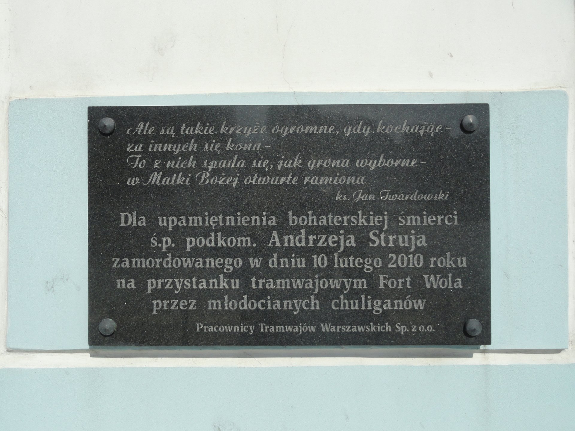 Podkomisarz Andrzej Struj - tragiczna śmierć na przystanku